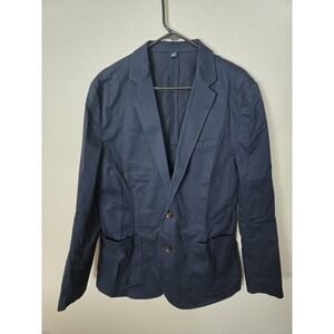 J. Crew Thompson Means Navy Blue Cotton Blazer. Size 42R
